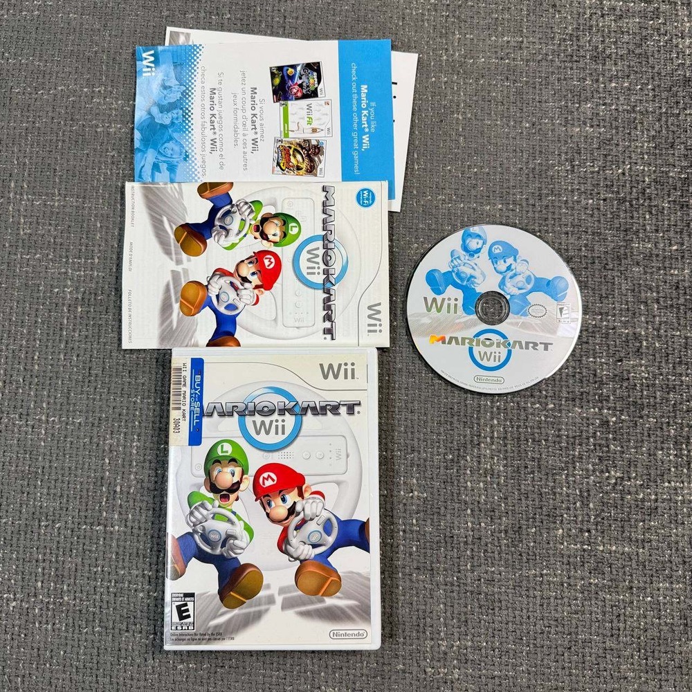 Nintendo Mario Kart Wii Video Game Unisex One Size White 2008 CIB Case Manual